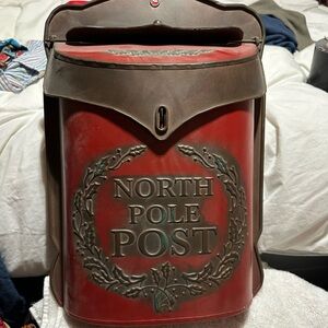 Ashland Red North Pole Post Mailbox